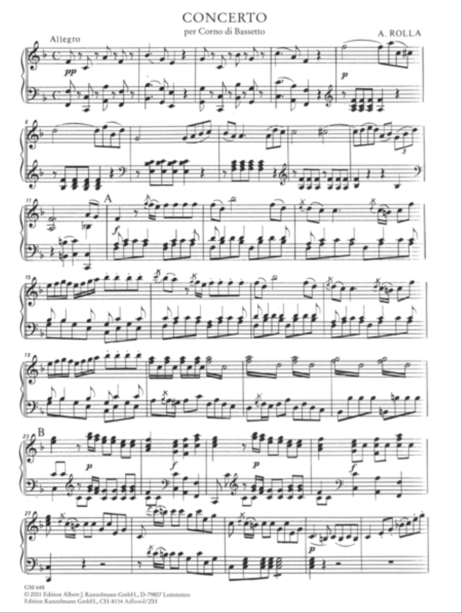 Concerto for basset horn Concerto for basset horn Piano scores gallery preview page 2