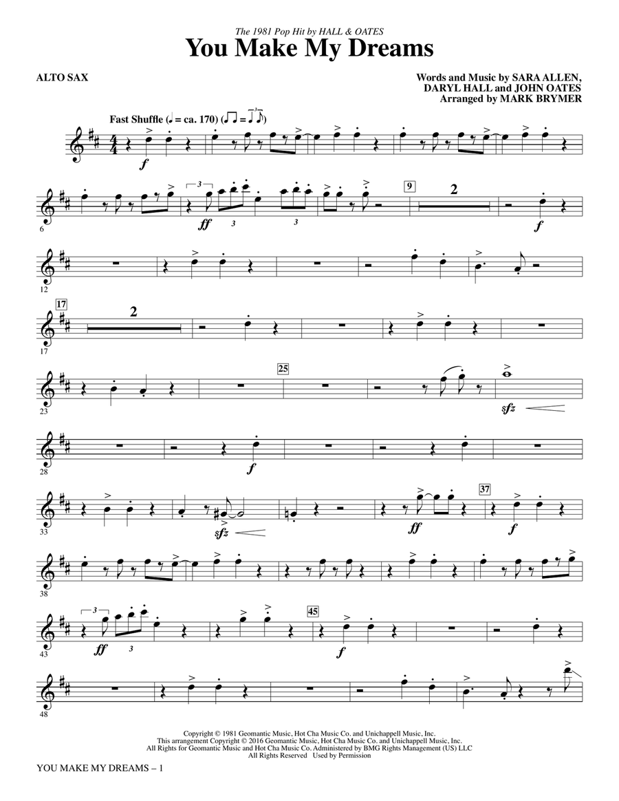 You Make My Dreams - Alto Sax Choir scores gallery preview page 1