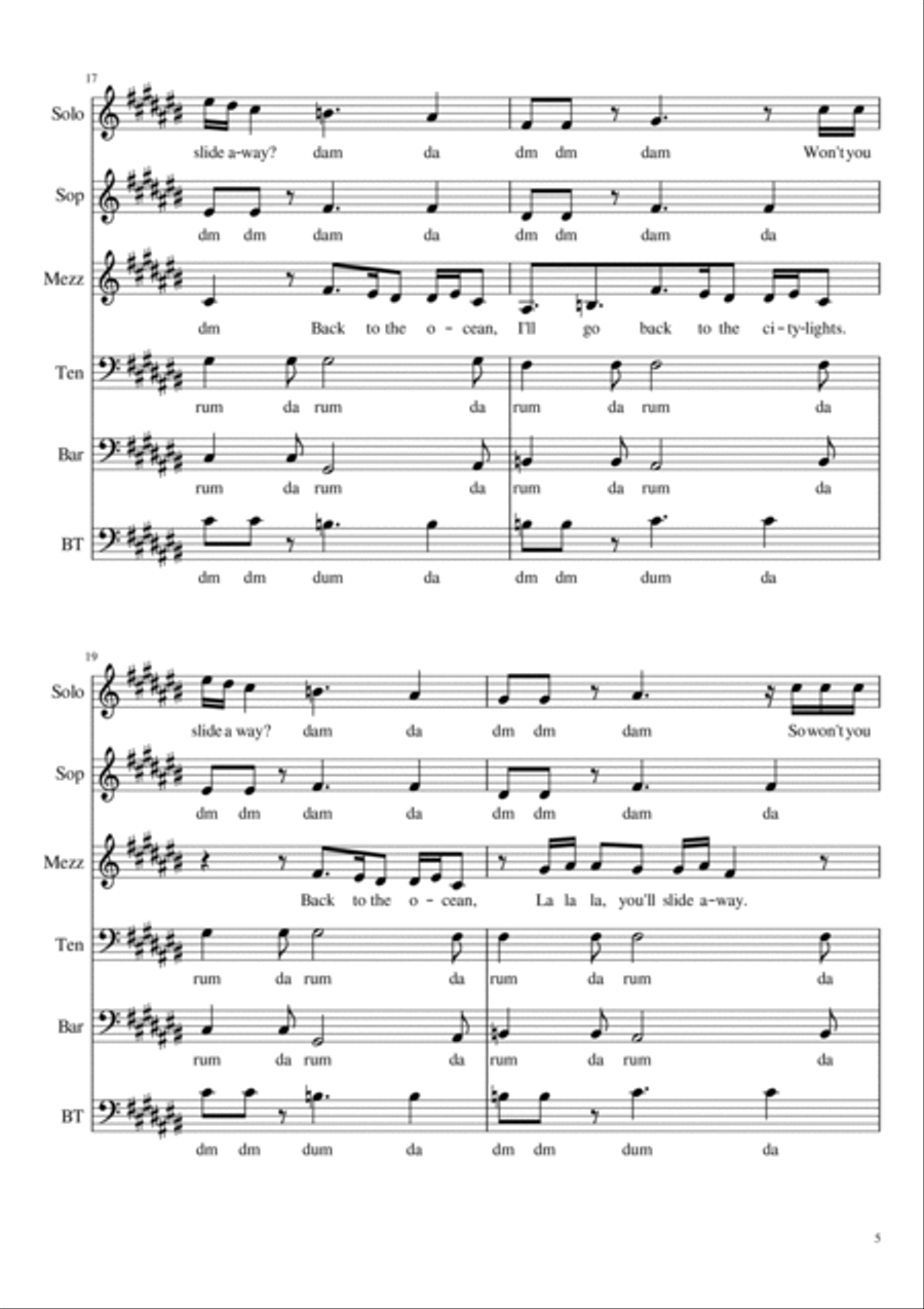 Slide Away Slide Away A Cappella scores gallery preview page 5