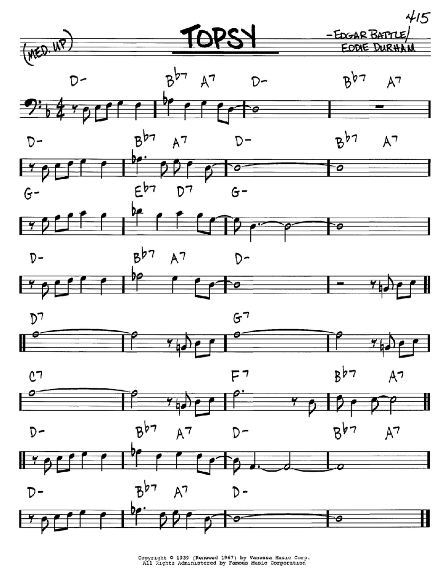 Topsy Piano scores gallery preview page 1