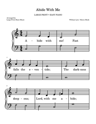 Abide With Me • LARGE PRINT HYMN • Easy Piano •