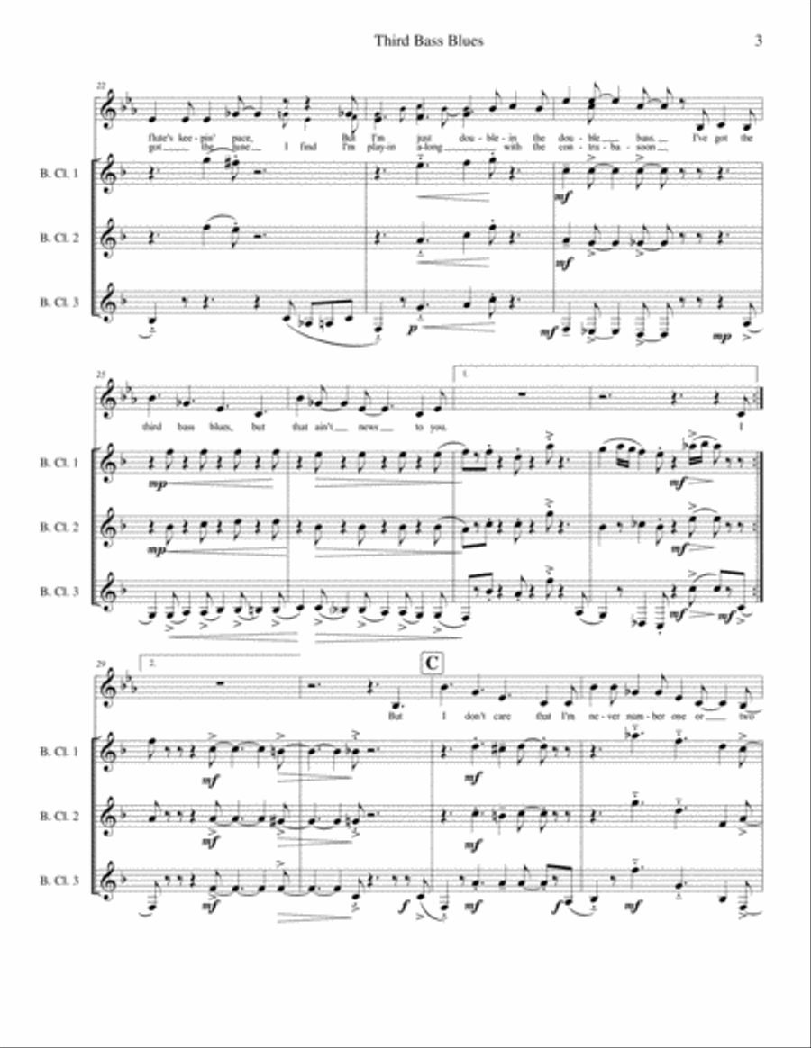 Third Bass Blues Small Ensemble scores gallery preview page 3