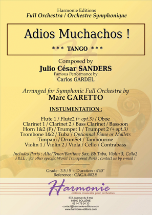 ADIOS MUCHACHOS - Tango by Julio Cesar SANDERS & Carlos GARDEL - arranged by Marc GARETTO
