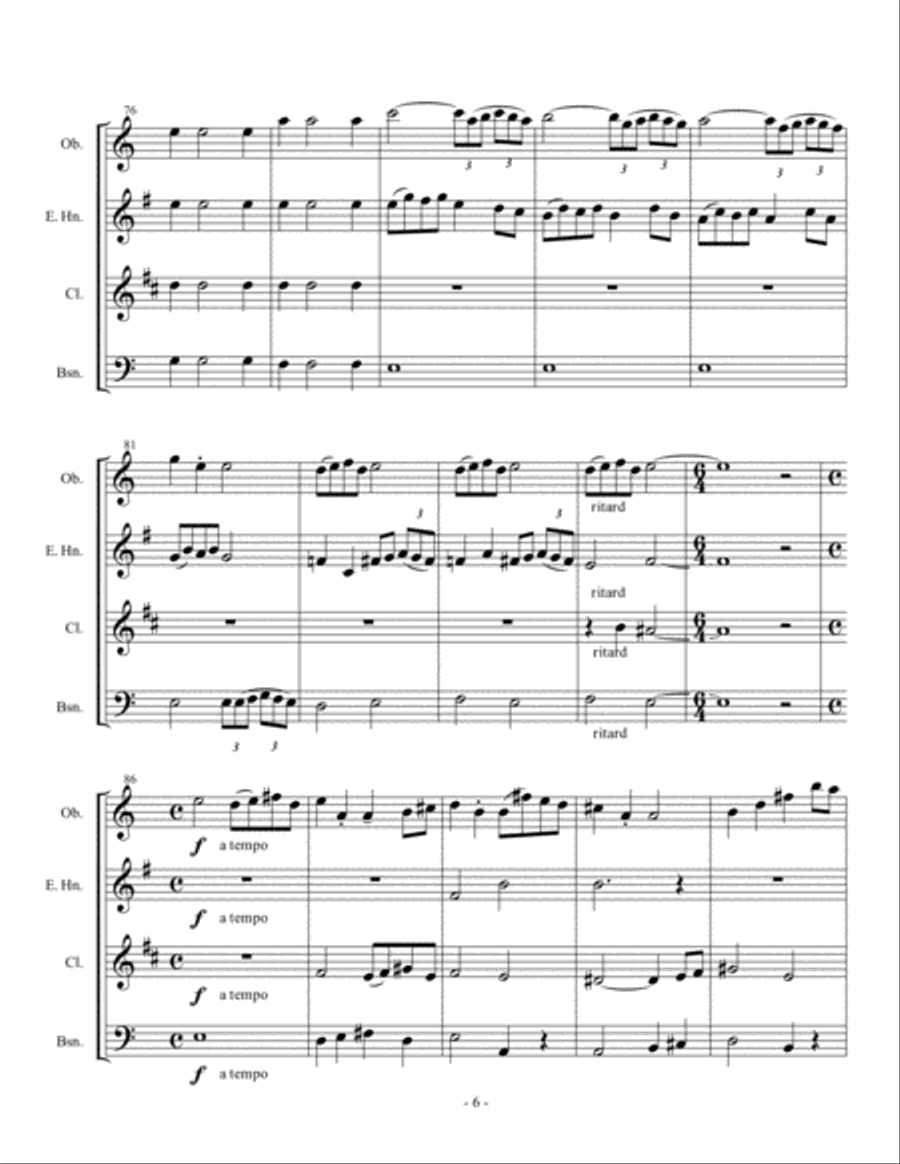 Fugue for Four Winds Woodwind Quartet scores gallery preview page 6