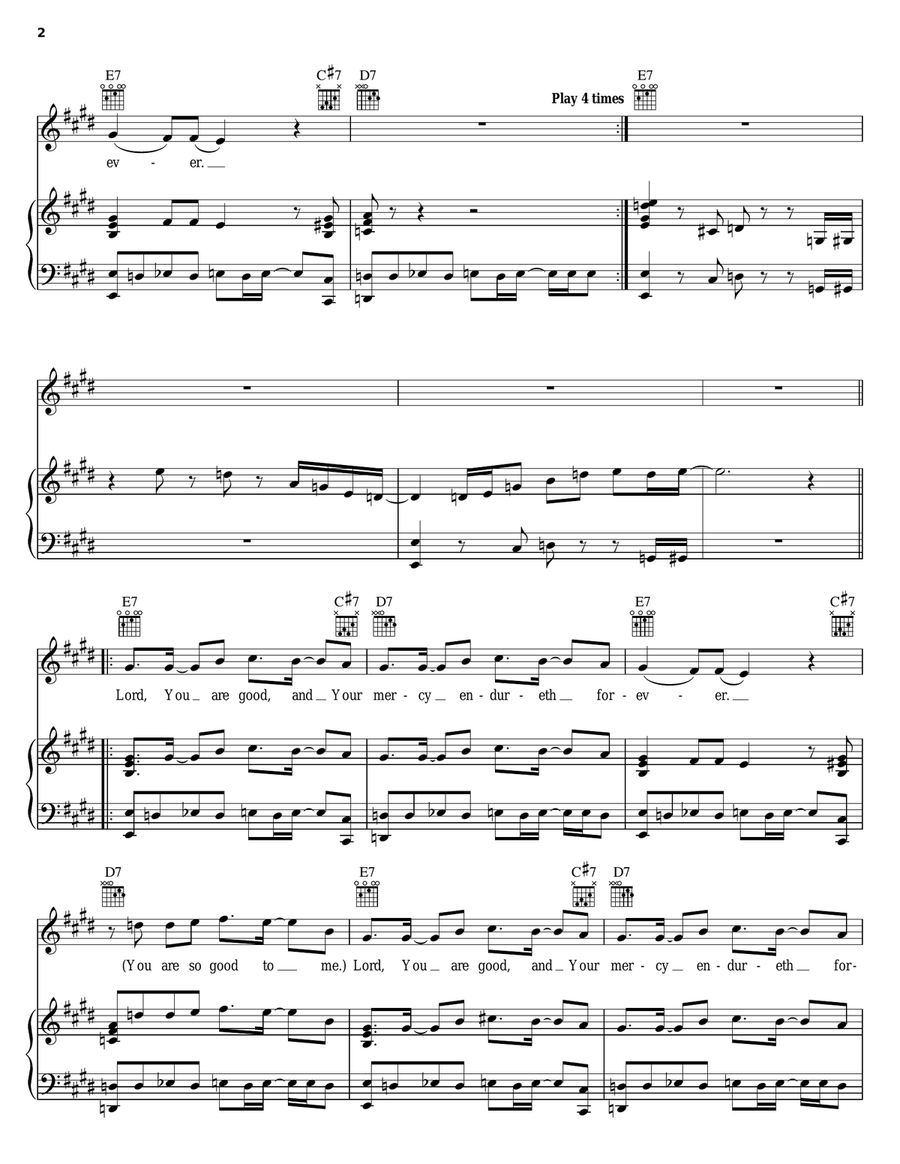 You Are Good You Are Good Piano, Vocal, Guitar scores gallery preview page 2