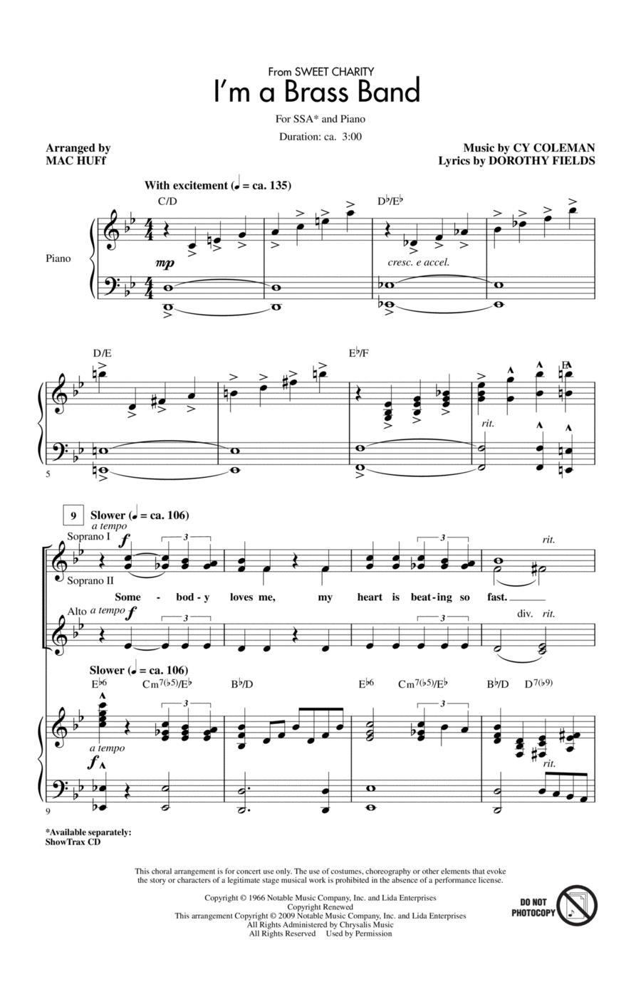 I'm A Brass Band (from Sweet Charity) SSA scores gallery preview page 1