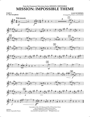 Mission: Impossible Theme (arr. Paul Lavender) - Pt.2 - Eb Alto Saxophone