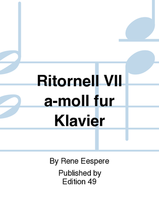 Book cover for Ritornell VII a-moll fur Klavier