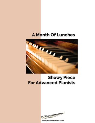 Book cover for A Month Of Lunches. Showy piece for advanced pianists
