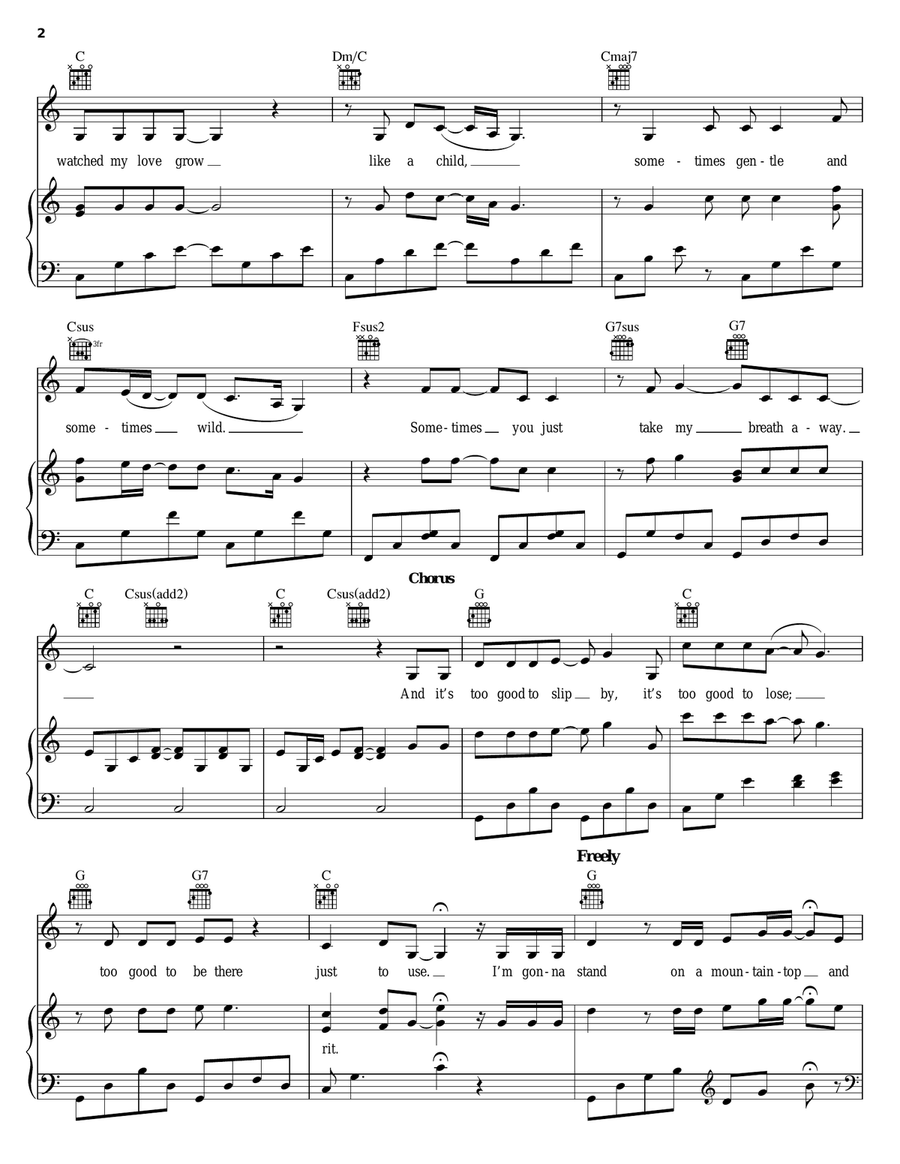 Takes My Breath Away (You Take My Breath Away) Piano, Vocal, Guitar scores gallery preview page 2