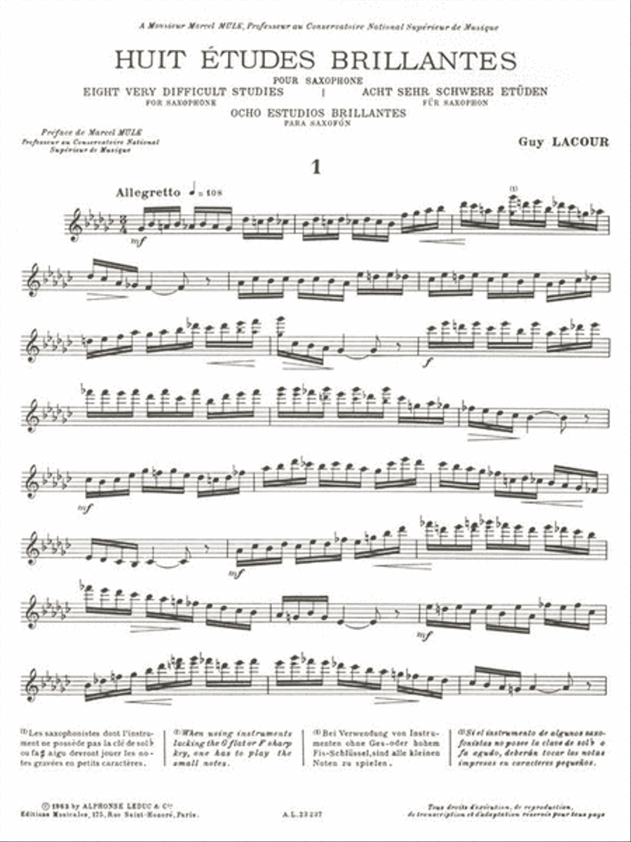 Eight Very Difficult Studies (saxophone) Saxophone Solo scores gallery preview page 2