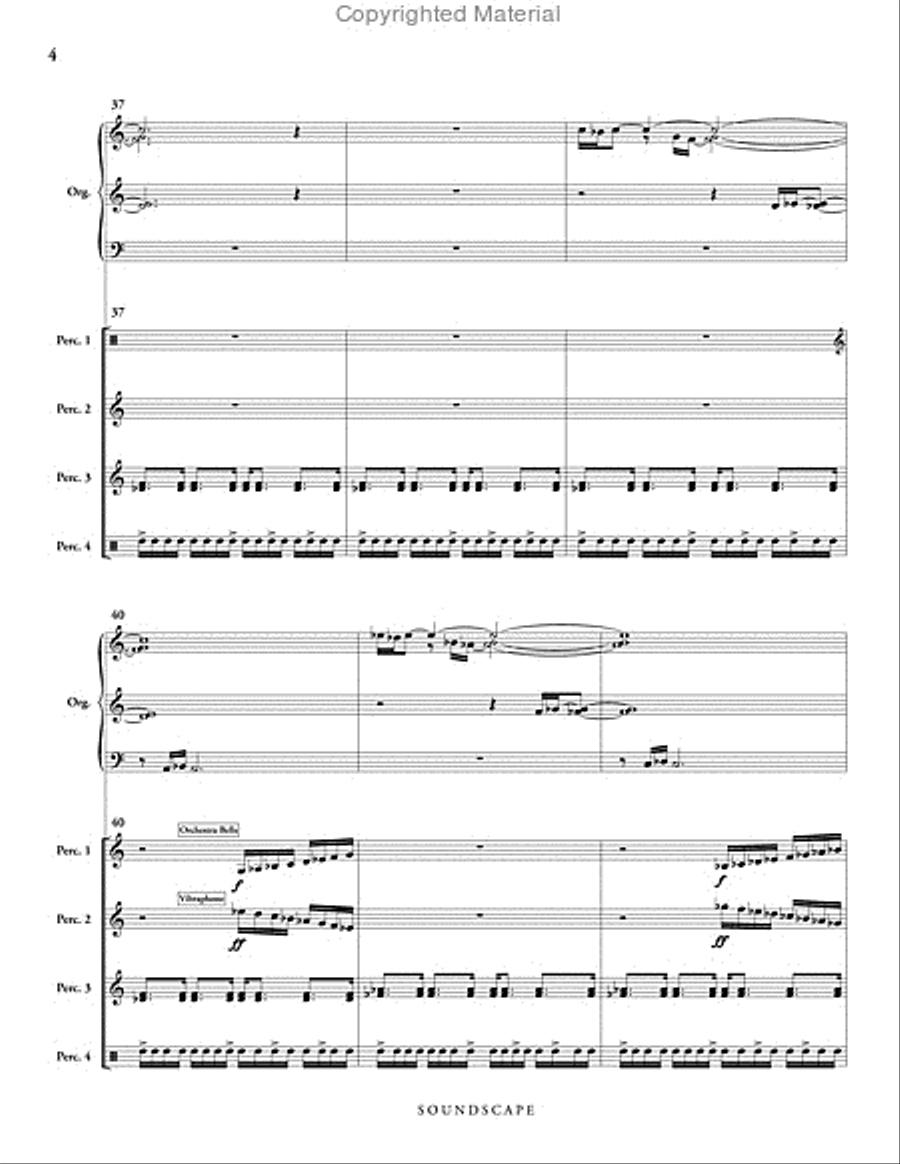 Soundscape for Organ & Percussion Ensemble (score & parts) Percussion Ensemble scores gallery preview page 5