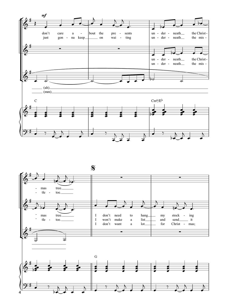 All I Want For Christmas Is You (arr. Berty Rice) SSA scores gallery preview page 4