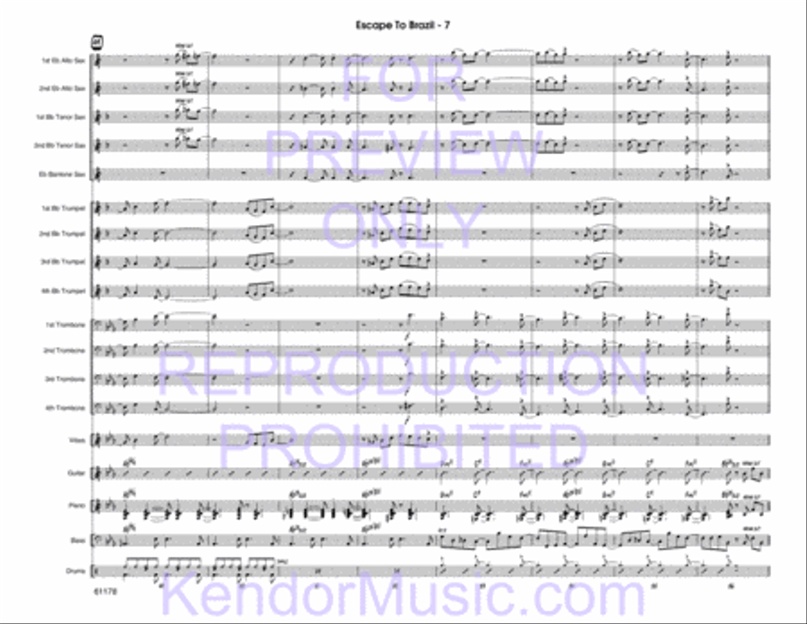 Escape To Brazil Escape To Brazil Jazz Ensemble scores gallery preview page 8