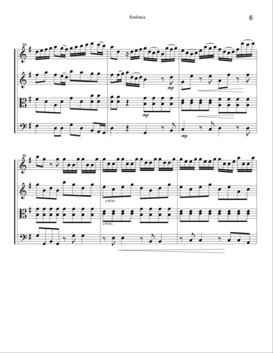 Sinfonia in G String Quartet (Albinoni) String Quartet scores gallery preview page 6