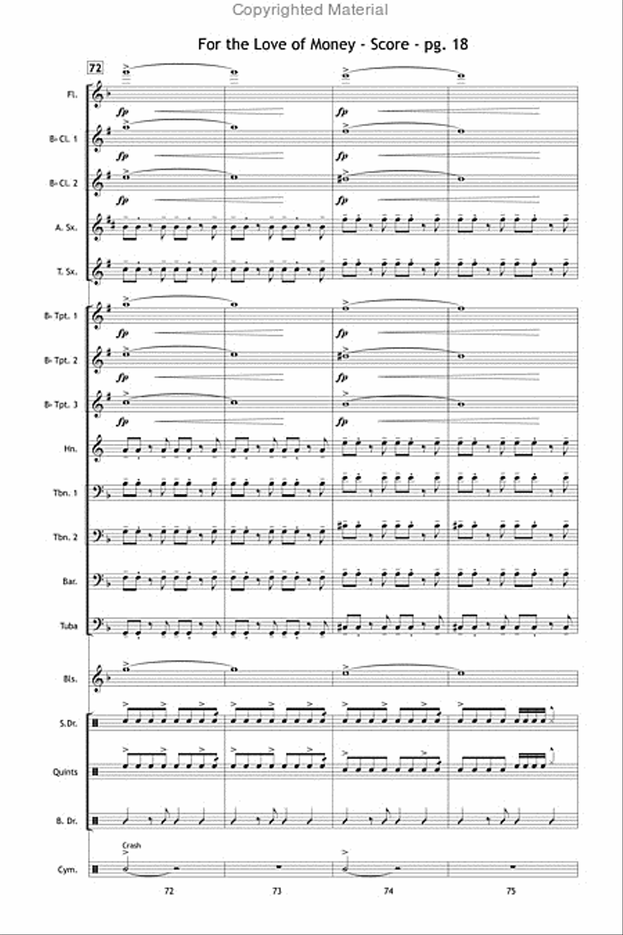 For the Love of Money Marching Band scores gallery preview page 19