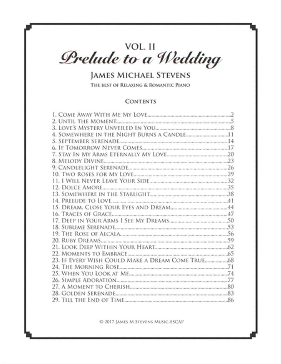 Prelude to a Wedding, Vol. II - The Best of Relaxing & Romantic Piano Piano Solo scores gallery preview page 3