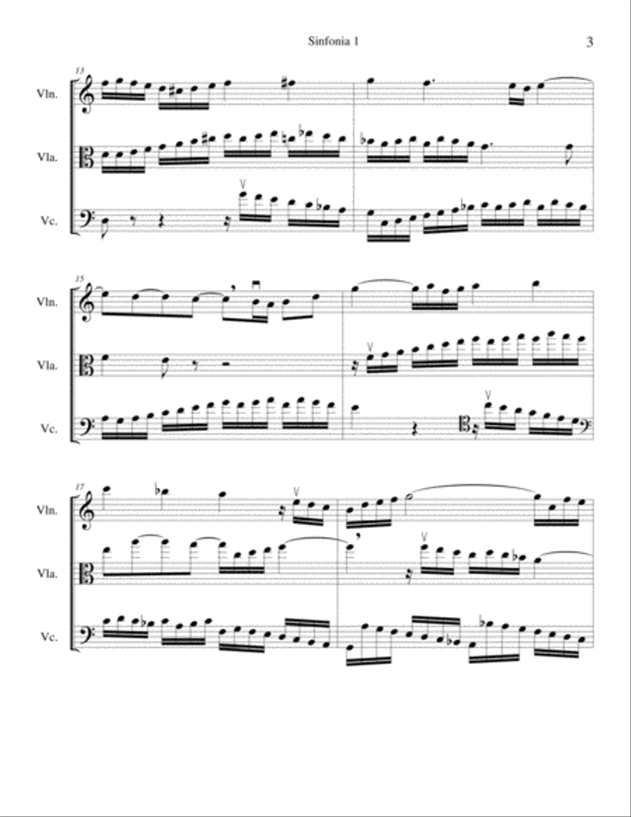 5 Sinfonias for String Trio String Trio scores gallery preview page 3