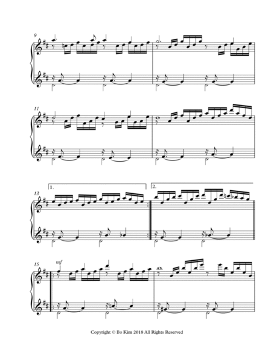 Hear My Prayer, O Lord (우리 기도를 Kyrie for solo piano prelude or offertory) Piano Solo scores gallery preview page 2