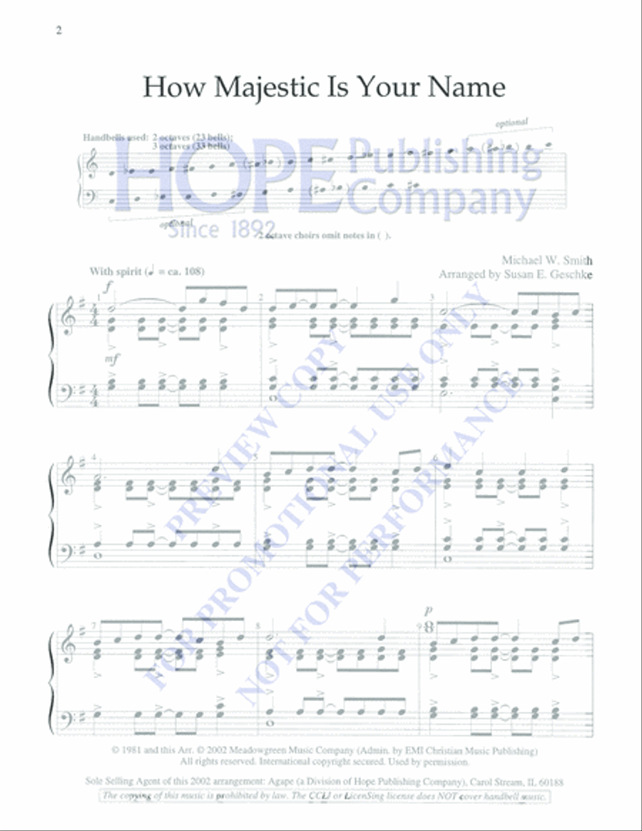 How Majestic is Your Name 3-Octaves scores gallery preview page 2