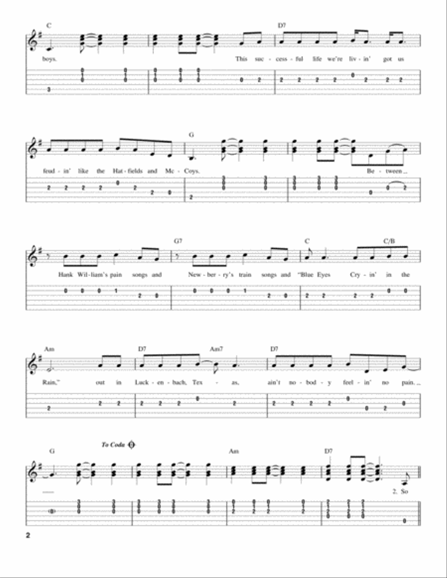 Luckenbach, Texas (Back To The Basics Of Love) Acoustic Guitar scores gallery preview page 2