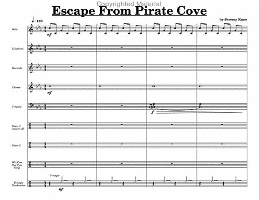 Escape From Pirate Cove Percussion Ensemble scores gallery preview page 2