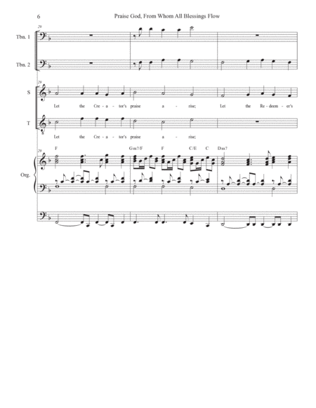 Praise God, From Whom All Blessings Flow (Soprano and Tenor) (Full Score - Alt.) - Score Only image number null