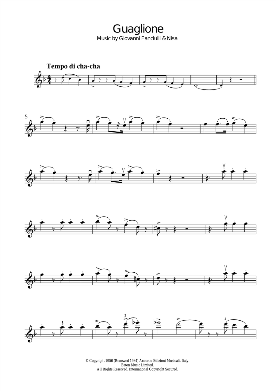 Guaglione Violin Solo scores gallery preview page 1