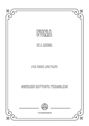Book cover for Pergolesi-Nina in a minor,for Voice and Piano