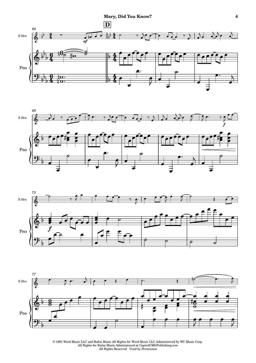 Mary, Did You Know? English Horn scores gallery preview page 5