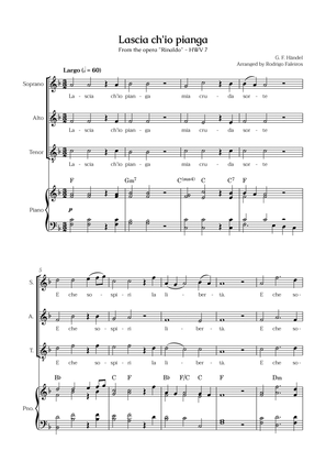 Laschia ch'io pianga (for SAT choir - with piano accompaniment)