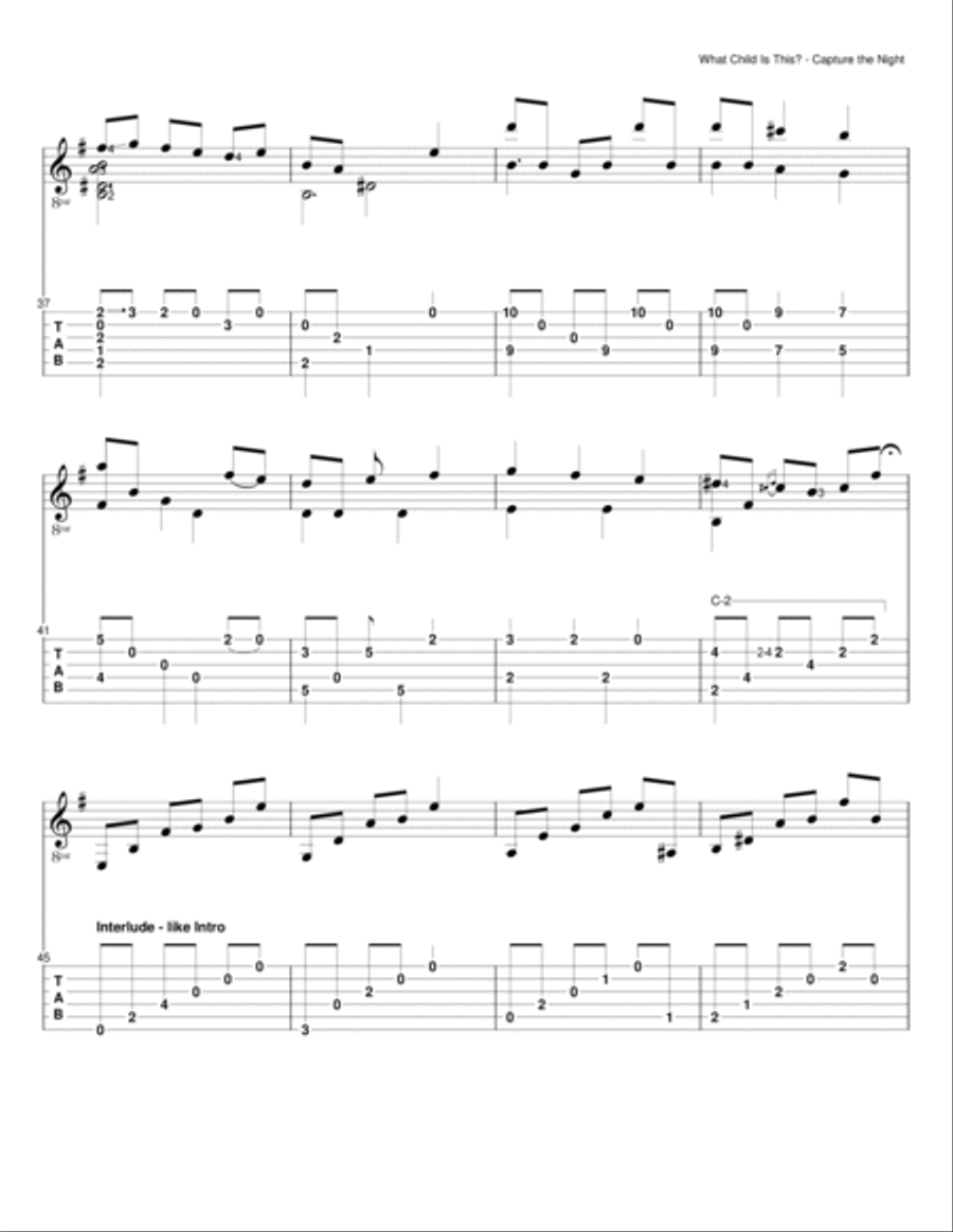 What Child is This? Guitar Solo scores gallery preview page 4