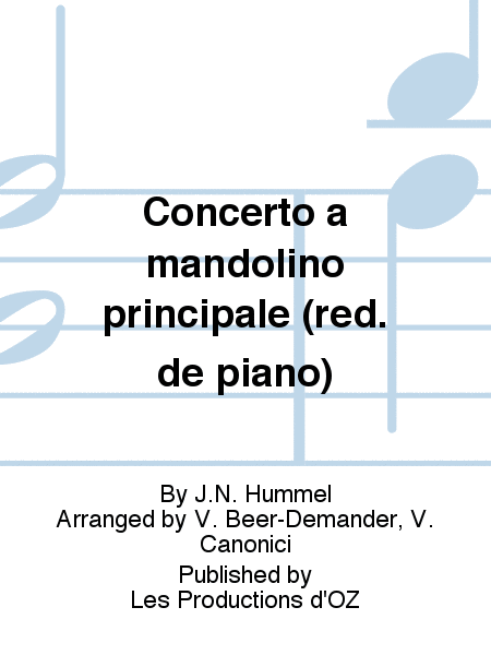 Concerto a mandolino principale (réd. de piano)