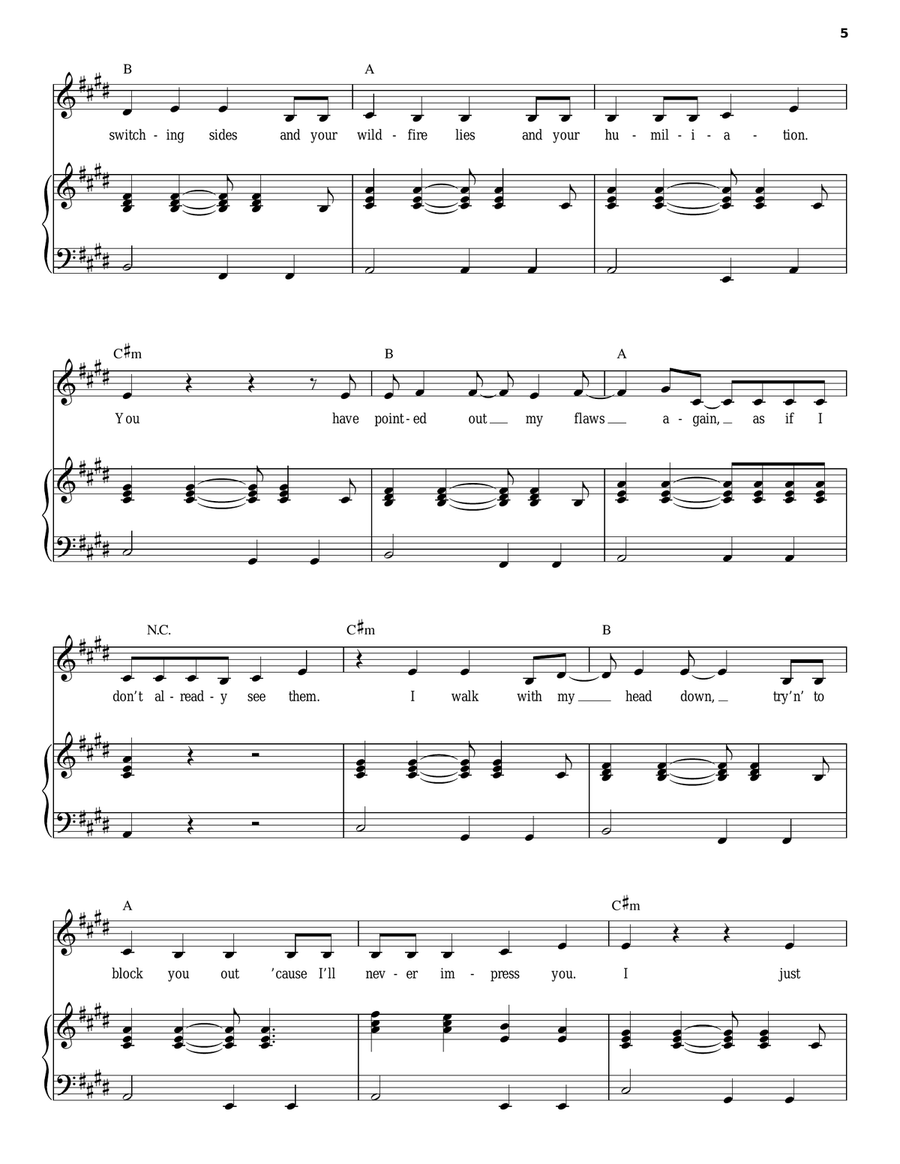 Mean Piano, Vocal scores gallery preview page 5