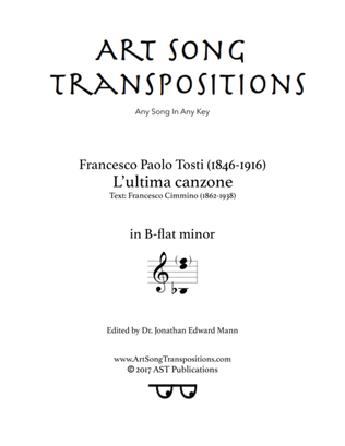 TOSTI: L'ultima canzone (transposed to B-flat minor)