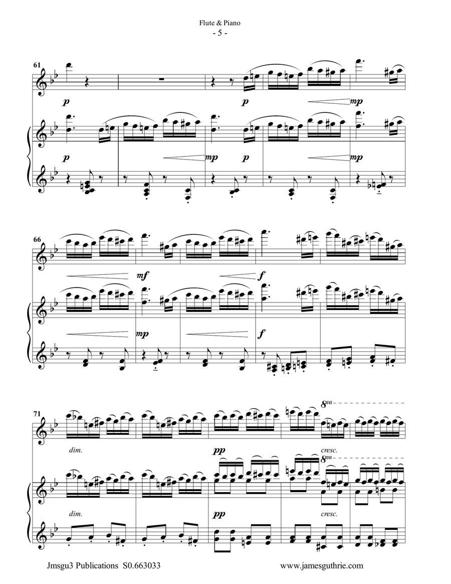 Tchaikovsky: The Complete Nutcracker Suite for Flute & Piano Flute Solo scores gallery preview page 5