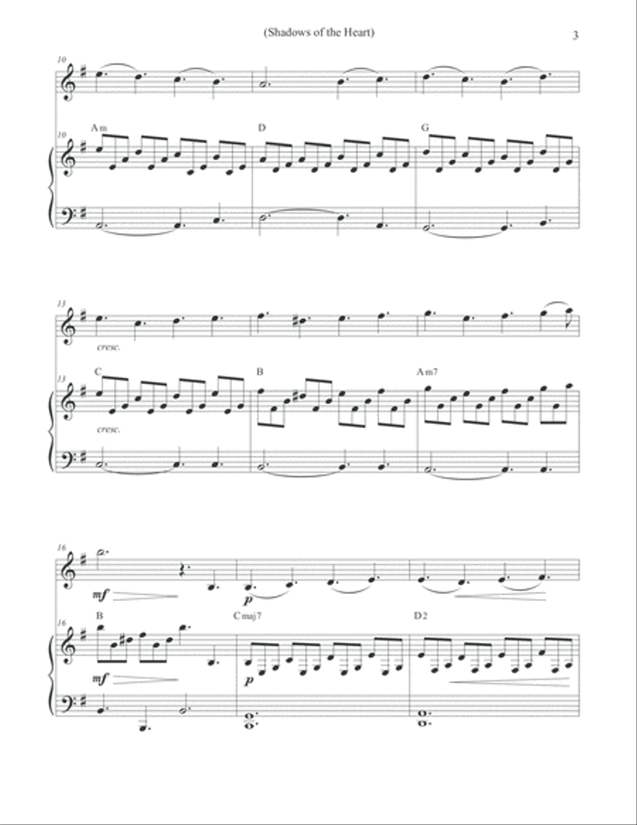 Shadows of the Heart - Violin & Piano Violin Solo scores gallery preview page 3