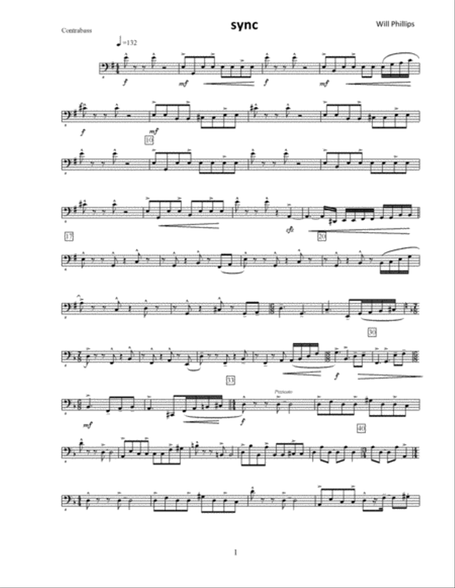 Sync (Bass Part Only) Small Ensemble scores gallery preview page 1