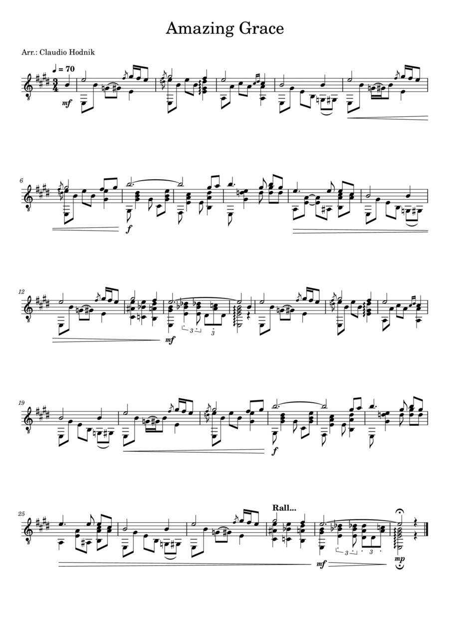 Amazing Grace Amazing Grace Electric Guitar scores gallery preview page 1