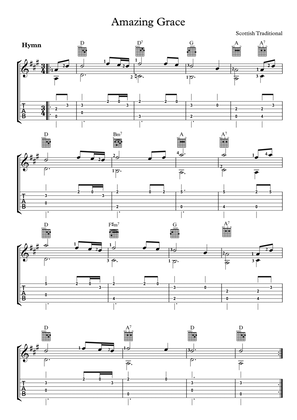 Amazing Grace For Guitar TAB