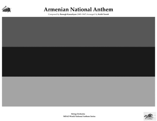Book cover for Armenian National Anthem for String Orchestra (MFAO World National Anthem Series)