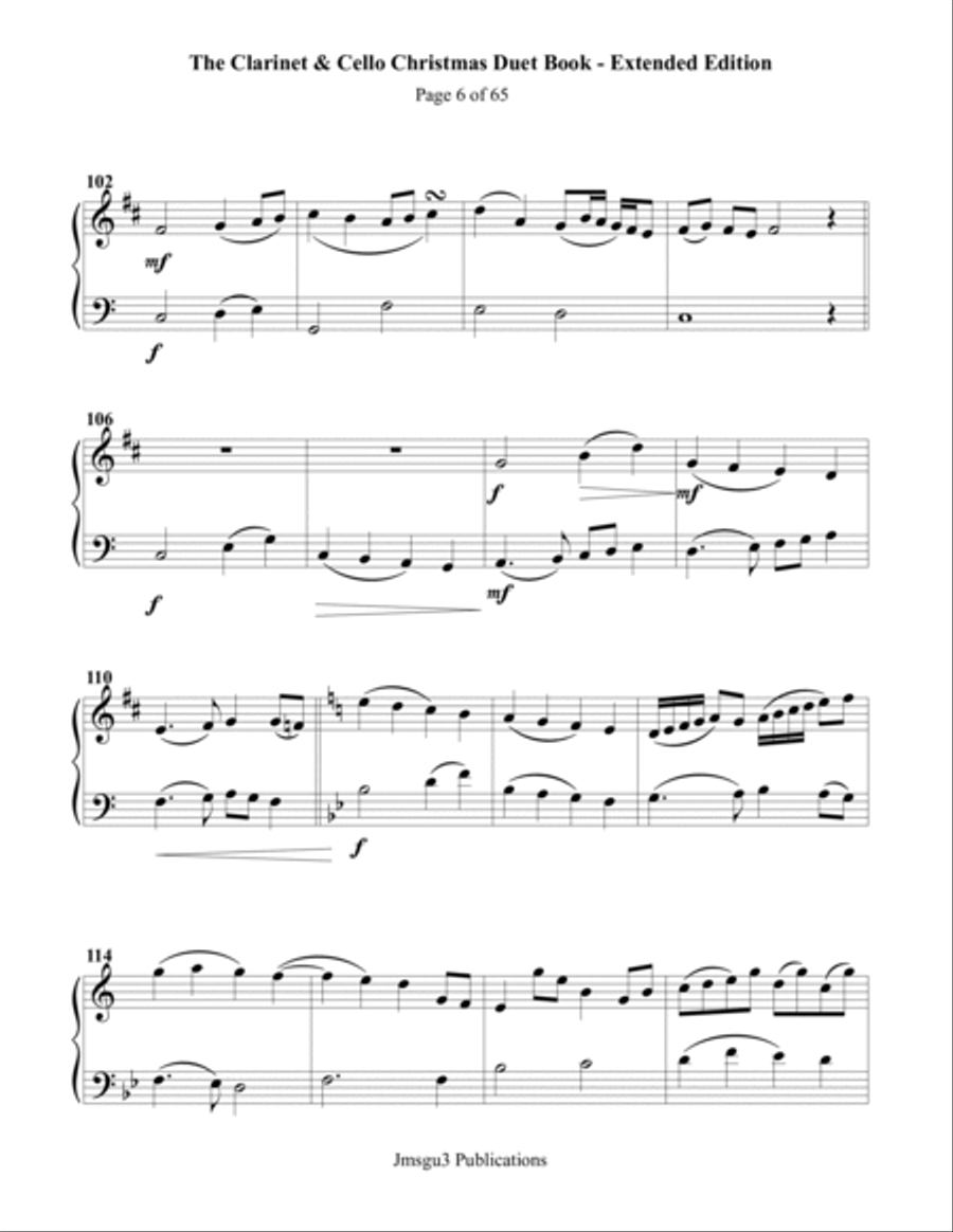 Guthrie: The Clarinet & Cello Christmas Duet Book - Extended Edition Chamber Music scores gallery preview page 6