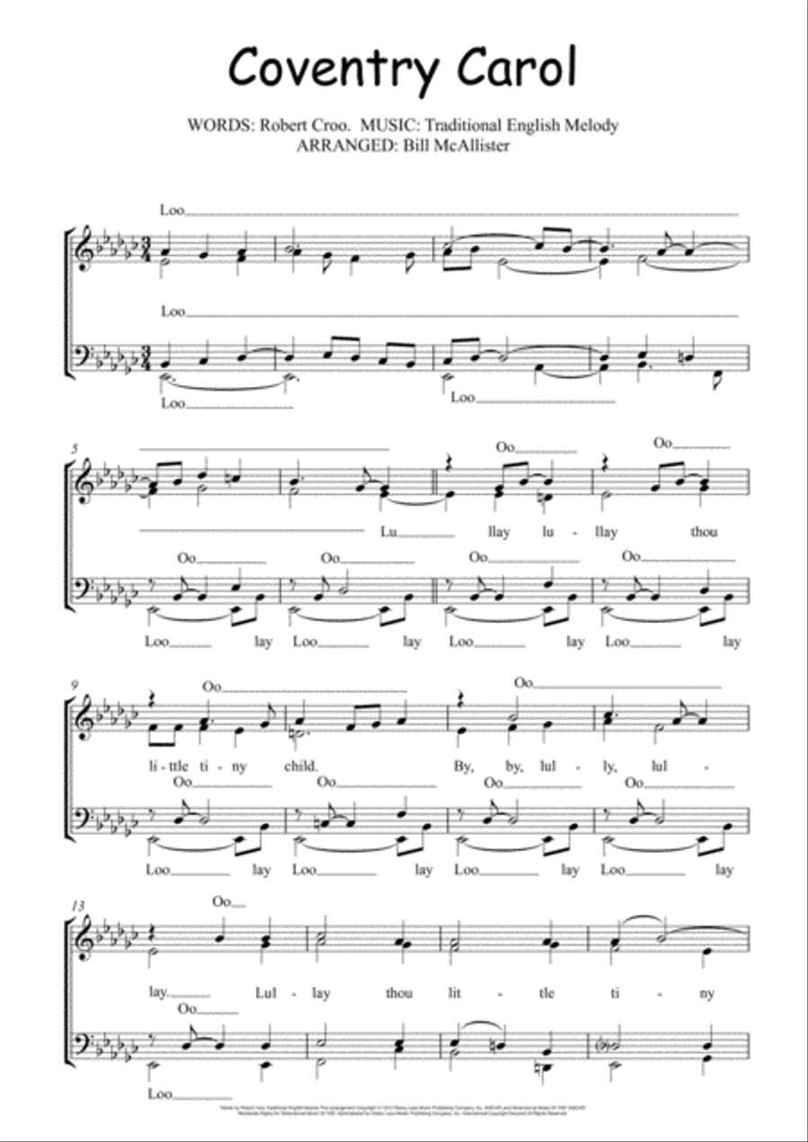 The Coventry Carol The Coventry Carol Choir scores gallery preview page 1