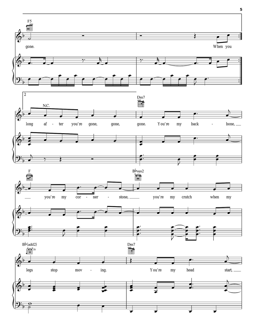 Gone, Gone, Gone Acoustic Guitar scores gallery preview page 5