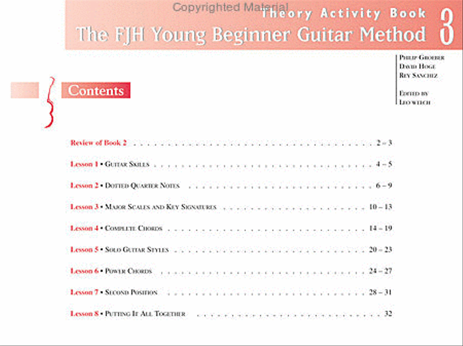 The FJH Young Beginner Guitar Method - Theory Activity Book 3