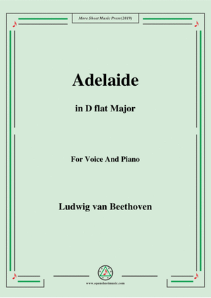 Book cover for Beethoven-Adelaide in D flat Major,for voice and piano