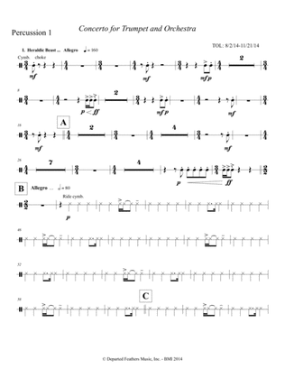 Concerto for Trumpet and Orchestra (2011) Percussion part 1