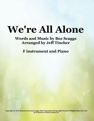 Book cover for We're All Alone
