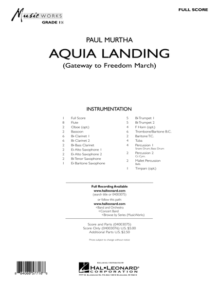 Aquia Landing (Gateway To Freedom March) - Full Score
