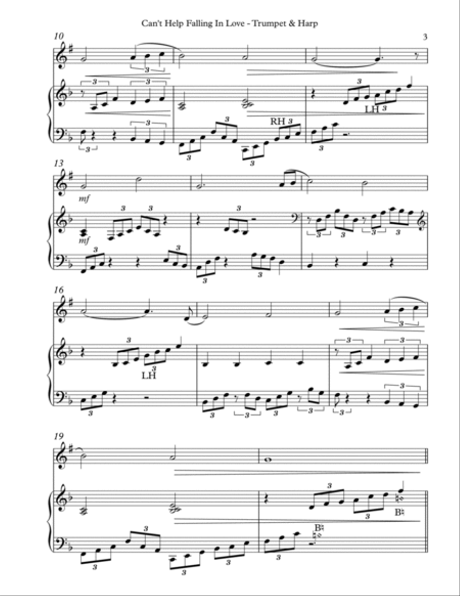 Can't Help Falling In Love Trumpet Duet scores gallery preview page 3